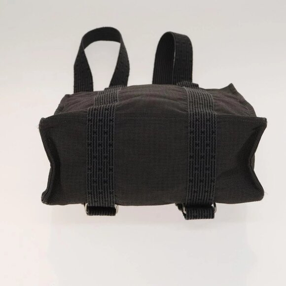 HERMES Her Line Add PM Backpack Canvas Gray Silver Auth - Picture 6 of 16